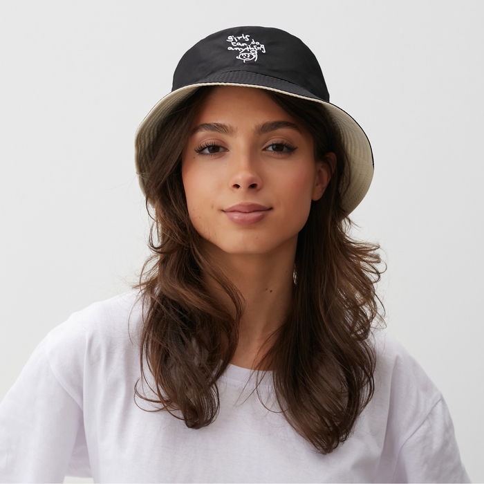 Панама двусторонняя MINAKU «Лицо» цвет бежевый, размер 56-58 Панама двусторонняя MINAKU «Лицо» цвет бежевый, размер 56-58