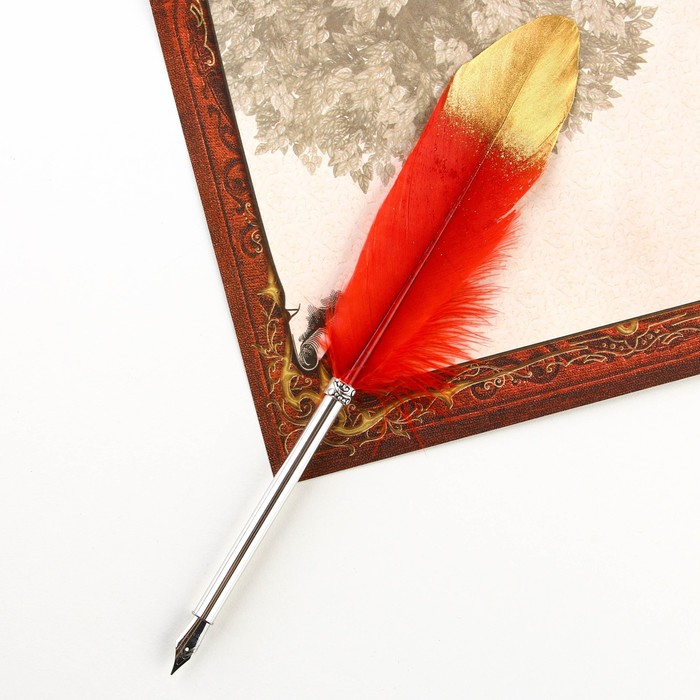 Родословная новогодняя книга с пером в шкатулке &laquo;Новый год: Сказочного нового года&raquo;, 26 х 8 х 27 см, набор