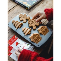 Форма для выпечки новогодняя Доляна «Семейный праздник», силикон, 6 ячеек, 29,5×17×2,7 см, цвет серый Форма для выпечки новогодняя Доляна «Семейный праздник», силикон, 6 ячеек, 29,5×17×2,7 см, цвет серый