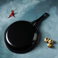 Сковорода &laquo;Жаклин&raquo;, d=25 см, толщина 0,65 мм, пластиковая ручка, антипригарное покрытие, цвет чёрный