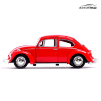 Машина металлическая VOLKSWAGEN BEETLE 1967, 1:32, открываются двери, инерция, цвет красный Машина металлическая VOLKSWAGEN BEETLE 1967, 1:32, открываются двери, инерция, цвет красный