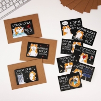 Конверты с наклейками, набор &laquo;Открой, когда...&raquo;, (Кот чб), 10шт., 16 х 11,5 см.