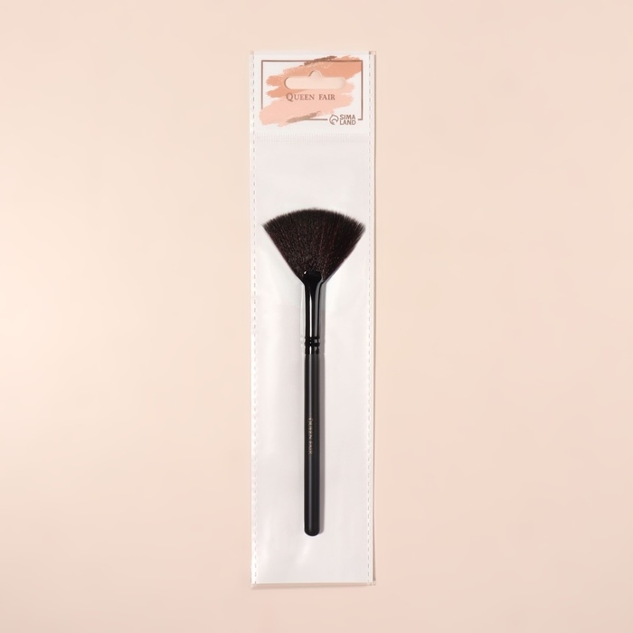 Кисть для макияжа, веерная, 16,5 (&plusmn; 1) см, цвет чёрный