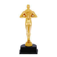 Наградная фигура мужская, «Оскар», подставка пластик черная, 24 х 8,8 х 8,8 см. Наградная фигура мужская, «Оскар», подставка пластик черная, 24 х 8,8 х 8,8 см.