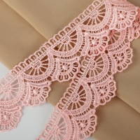 Кружево гипюровое, 35 мм &times; 11 &plusmn; 1 м, цвет нежно-розовый