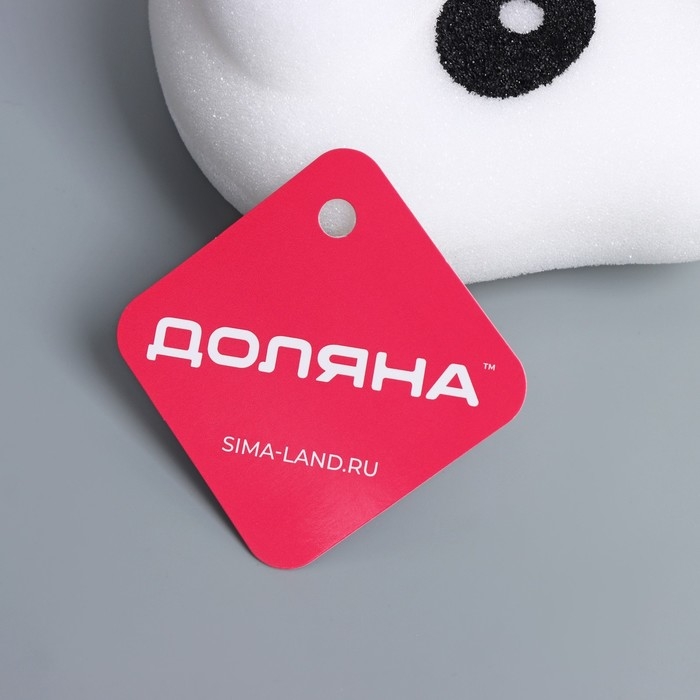 Губка для тела Доляна &laquo;Панда&raquo;, 14&times;11 см, цвет белый