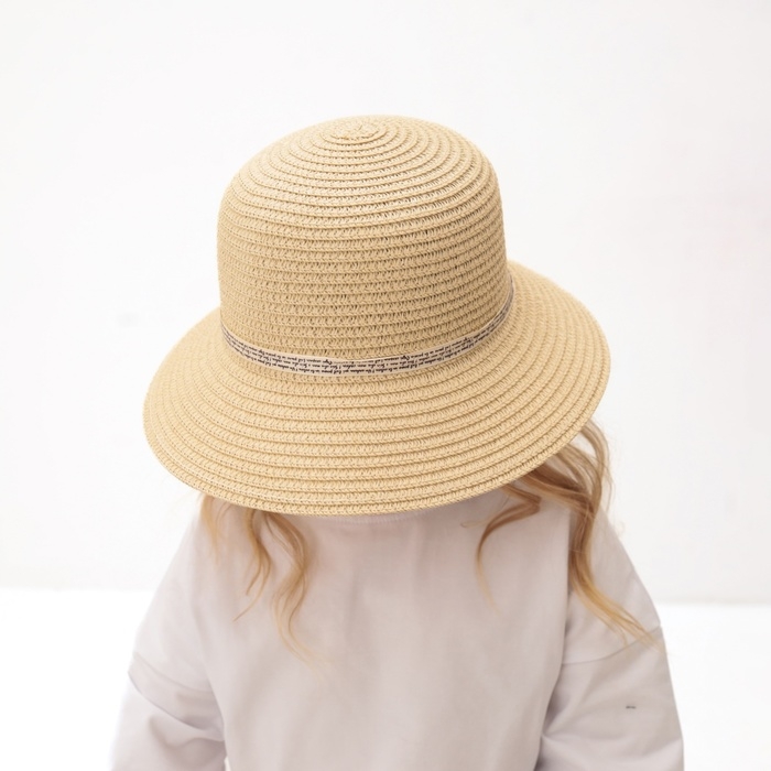 Шляпа для девочки MINAKU Шляпа для девочки MINAKU "Зайка", цвет молочный, р-р 52