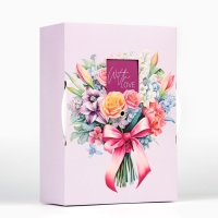 Коробка складная &laquo;Букет для тебя &raquo;, 21 х 15 х 7 см