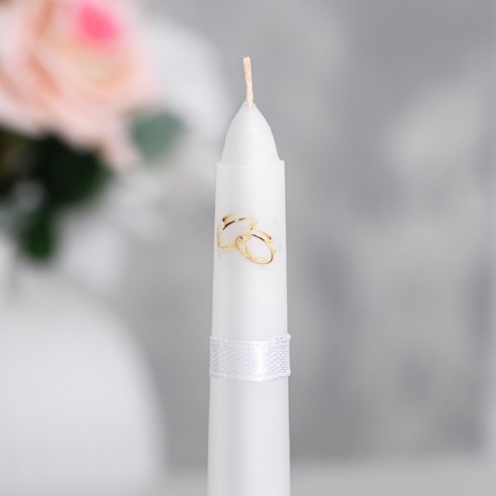 Набор свадебных свечей Набор свадебных свечей "Совет да любовь с розой"белый: родительские 1,8х15см; очаг 5х9,5см