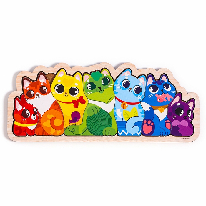 Головоломка деревянная для детей &laquo;Котики&raquo;