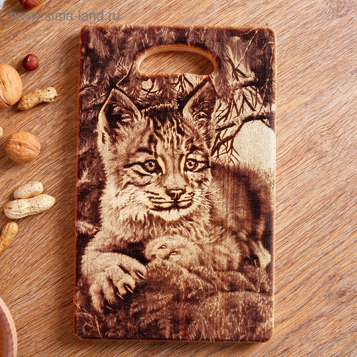 Доска из массива кедра &laquo;Рысь&raquo;, прямоугольная, 18 &times; 28 см