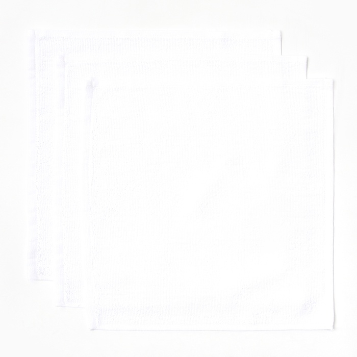 Набор махровых полотенец "Совушки" 30х30 см - 3 шт, хлопок 340гр/м2