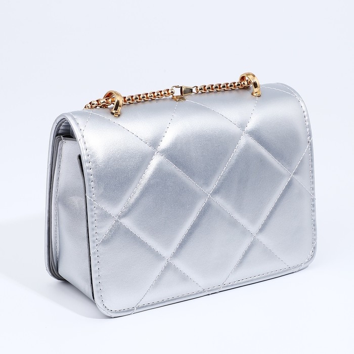 Сумка-мессенджер на молнии, цвет серебряный Сумка-мессенджер на молнии, цвет серебряный