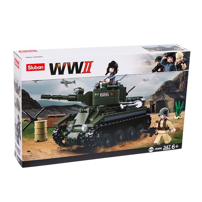 Конструктор Армия ВОВ &laquo;Боевой танк БТ-2&raquo;, 347 деталей