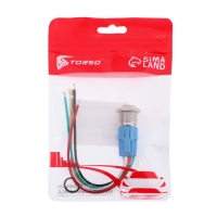 Выключатель, 12 В, 3 А, 5 pin, IP67, d 16мм, провод 15 см, красный Выключатель, 12 В, 3 А, 5 pin, IP67, d 16мм, провод 15 см, красный