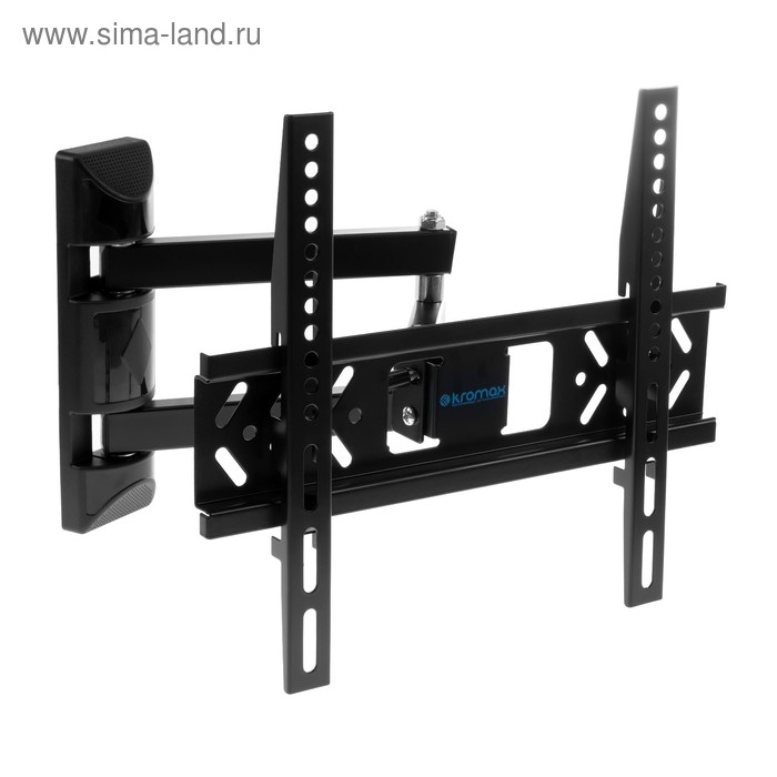 Кронштейн Kromax PIXIS-XS, для ТВ, наклонно-поворотный, 22-55", 95-423 мм от стены, черный