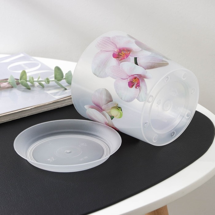 Горшок для орхидей с поддоном «Деко», 1,2 л цвет белый Горшок для орхидей с поддоном «Деко», 1,2 л цвет белый