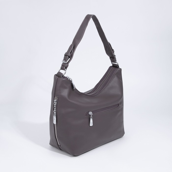 Сумка-мешок на молнии, цвет коричневый Сумка-мешок на молнии, цвет коричневый