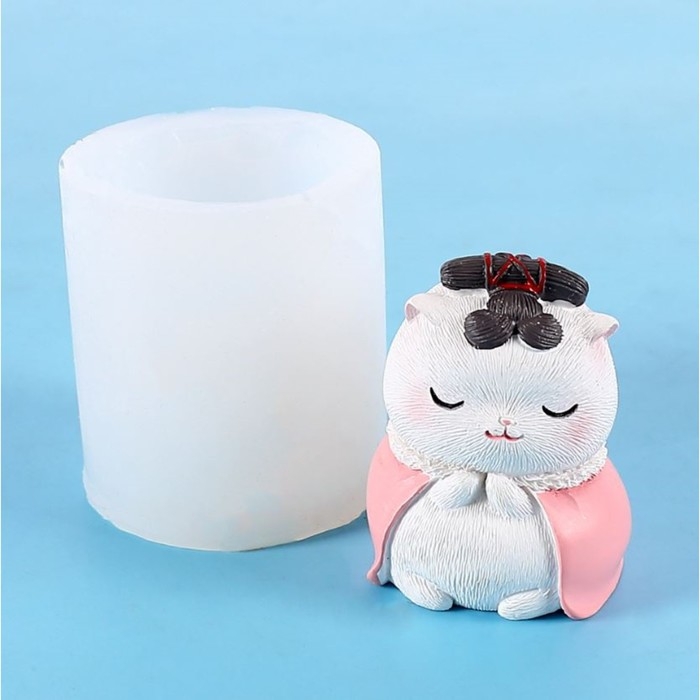 Молд силикон 3D Молд силикон 3D "Кошечка с розовой накидке" 4,7х4,7х5,4 см