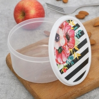 Ланч-бокс круглый &laquo;Цветы&raquo;, 500 мл