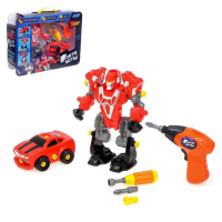 Конструктор-машина &laquo;Мега робот&raquo;, 3 в 1, со световым шуруповёртом, работает от батареек