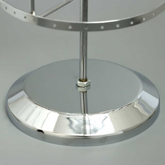 Подставка для украшений &laquo;Вертушка&raquo;,4 яруса,72 пары, металл, 15&times;15&times;34 см, цвет хром