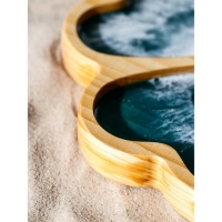 Менажница авторская с эпоксидной пищевой смолой Adelica, 22,5×22,5 см, цельный кедр, рисунок МИКС Менажница авторская с эпоксидной пищевой смолой Adelica, 22,5×22,5 см, цельный кедр, рисунок МИКС