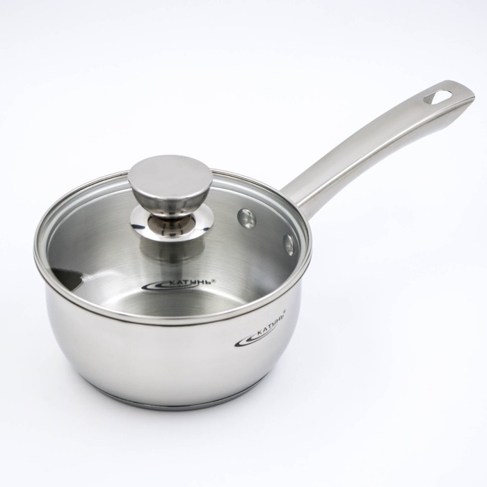 Ковш &laquo;Антея&raquo;, 1,5 л, d=16 см, стеклянная крышка, капсульное дно, металлическая ручка, индукция