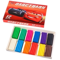 Пластилин 12 цветов 180 г &laquo;Чемпион&raquo;, Тачки