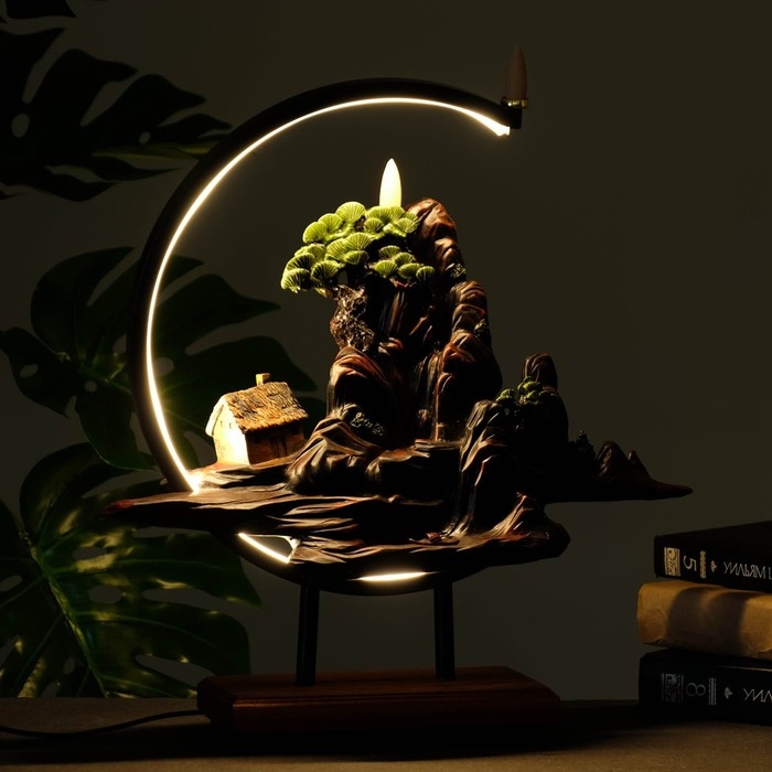 Подставка для благовоний Подставка для благовоний "Горы" 43х39см, с подсветкой USB