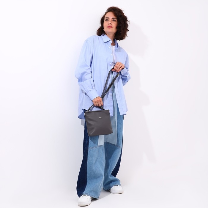 Сумка кросс-боди на молнии, цвет серый Сумка кросс-боди на молнии, цвет серый