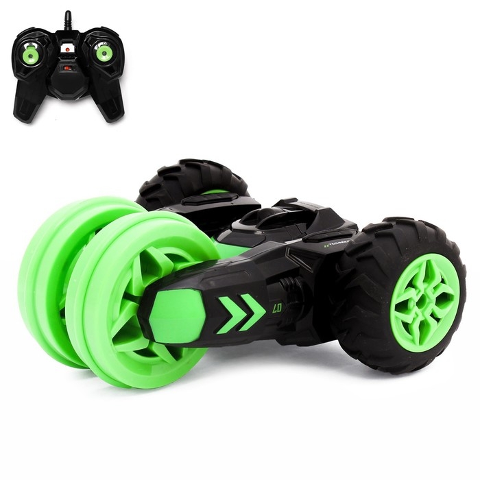 Машина радиоуправляемая &laquo;Перевертыш - Трансформер&raquo;, работает от аккумулятора, цвет зелёный