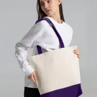 Холщовая сумка Shopaholic, фиолетовая Холщовая сумка Shopaholic, фиолетовая