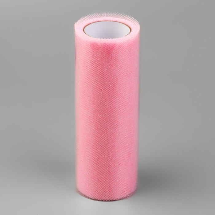 Фатин с глиттером, 15 см, 11 &plusmn; 1 г/кв.м, 9 &plusmn; 0,5 м, цвет розовый №10
