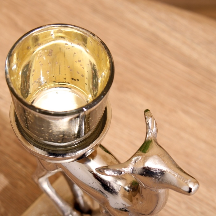 Подсвечник Подсвечник "Оленёнок" алюминий 11х8х17 см