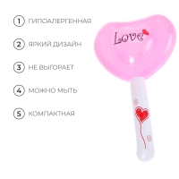 Игрушка надувная &laquo;Сердце&raquo;, со звуком, 55 см, светящаяся