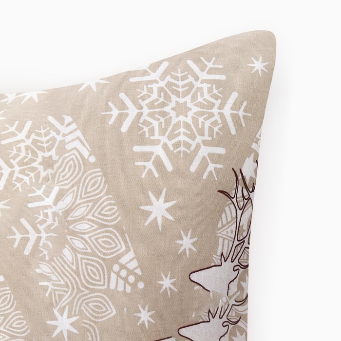 Новый год. Наволочка Этель 70*70 "Олени", 100%хлопок, бязь, 125 гр/м2