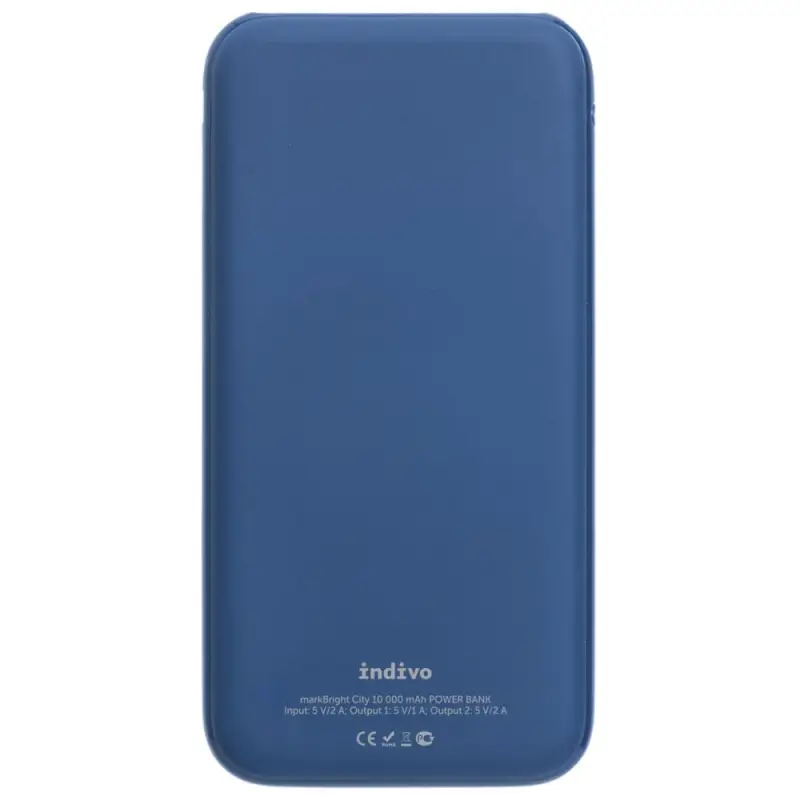 Аккумулятор с подсветкой markBright City, 10000 мАч, синий