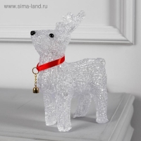 Светодиодная фигура &laquo;Олень с колокольчиком&raquo; 15 &times; 23 &times; 8 см, акрил, 12 LED, батарейки ААх2 (не в комплекте), свечение мульти (RGB)