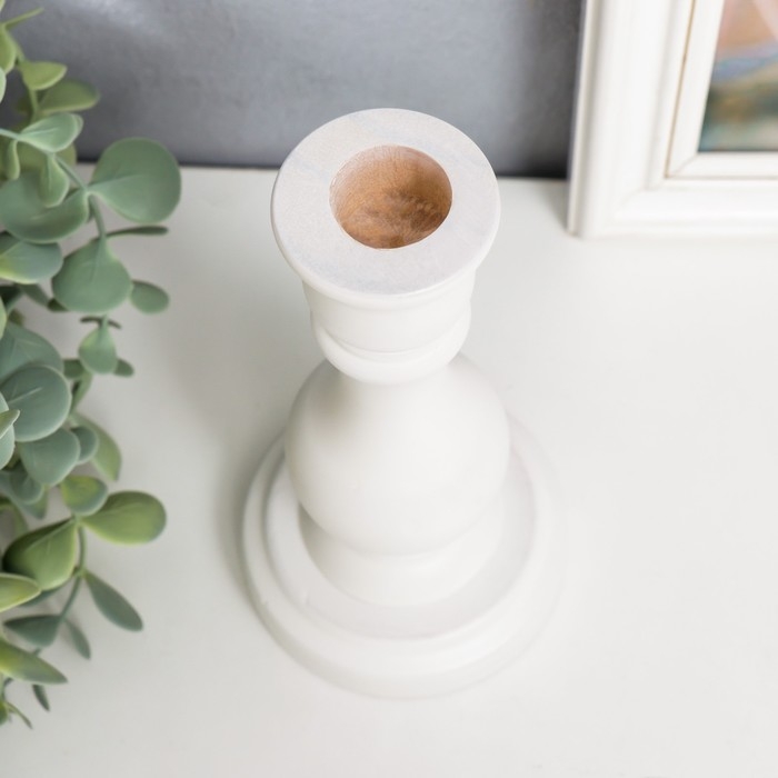 Подсвечник дерево Подсвечник дерево "Моранди" белый 16,5х8,5х8,5 см