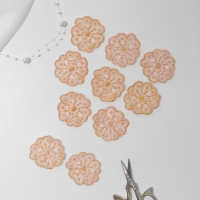 Вязаные элементы &laquo;Цветки&raquo;, 4,5 &times; 4,5 см, 10 шт, цвет персиково-розовый/хамелеон