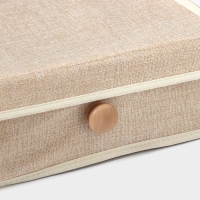 Органайзер для хранения белья LaDо́m &laquo;Франческа&raquo;, 9 ячеек, с крышкой, 35&times;30&times;12 см, цвет бежевый