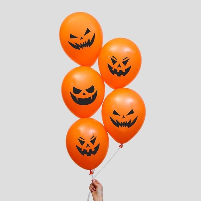Воздушный шар латексный 12 Воздушный шар латексный 12" «Cтрашные тыквы», 15 шт., МИКС