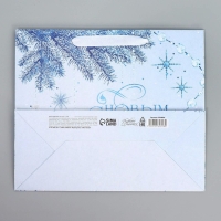 Пакет подарочный новогодний крафтовый горизонтальный «Нежность Нового года», ML 27 х 23 х 11.5 см, Новый год Пакет подарочный новогодний крафтовый горизонтальный «Нежность Нового года», ML 27 х 23 х 11.5 см, Новый год