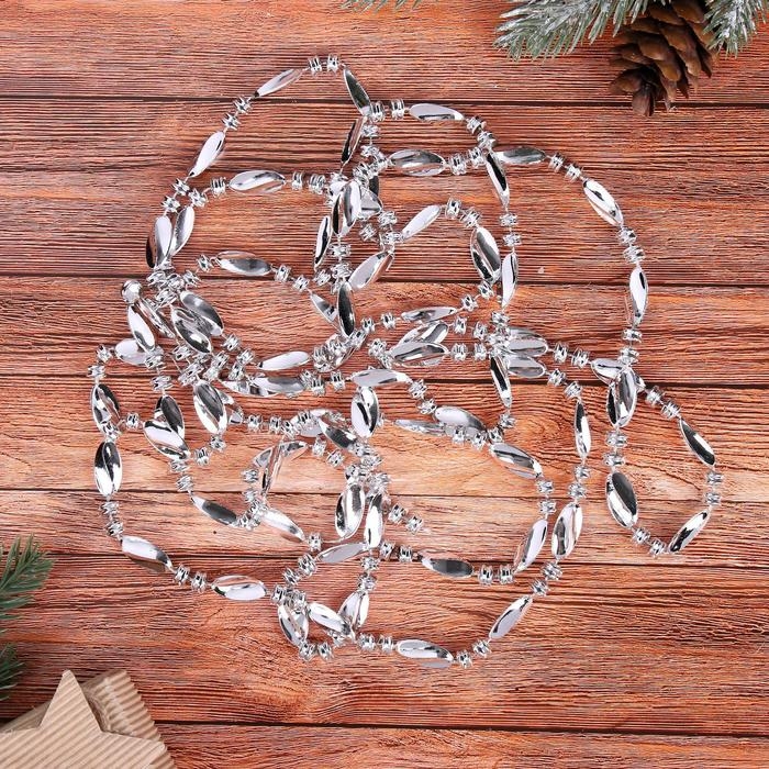 Бусы на ёлку 2,7 м Бусы на ёлку 2,7 м "Бочонки и волна" микс