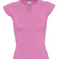 Футболка женская с оригинальным V-обр. вырезом Mint 170, розовая орхидея, размер M