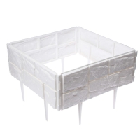 Ограждение декоративное, 24 × 177,5 см, 5 секций, пластик, белое, «Камень» Ограждение декоративное, 24 × 177,5 см, 5 секций, пластик, белое, «Камень»