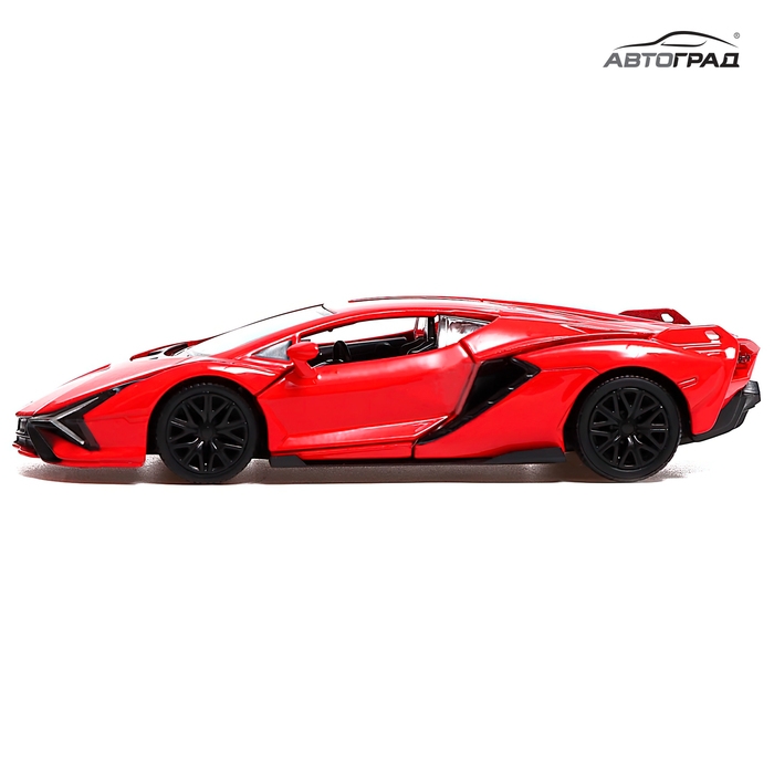 Машина металлическая LAMBORGHINI Sian FKP 37, 1:32, открываются двери, инерция, цвет красный Машина металлическая LAMBORGHINI Sian FKP 37, 1:32, открываются двери, инерция, цвет красный