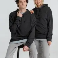 Толстовка с капюшоном унисекс Hoodie, серый меланж (антрацит), размер XS