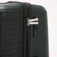 Чемодан большой 100 л (L), отдел на молнии, кодовый замок, 4 колеса, цвет зелёный Чемодан большой 100 л (L), отдел на молнии, кодовый замок, 4 колеса, цвет зелёный